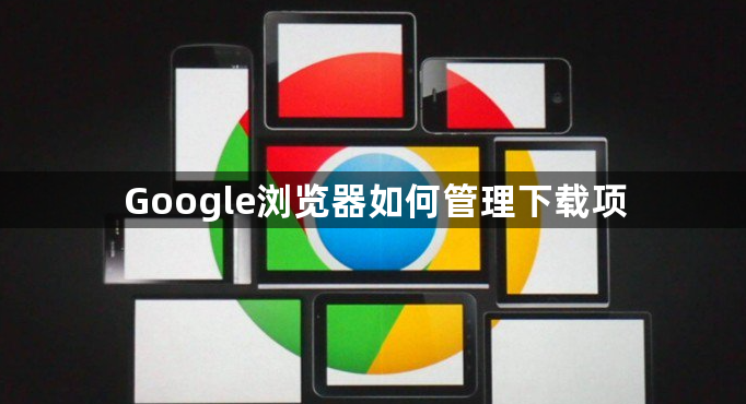 Google浏览器如何管理下载项1