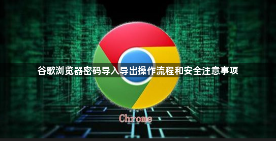 谷歌浏览器密码导入导出操作流程和安全注意事项1