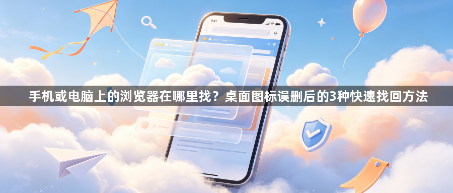 手机或电脑上的浏览器在哪里找？桌面图标误删后的3种快速找回方法1