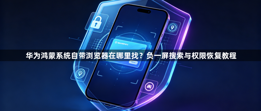 华为鸿蒙系统自带浏览器在哪里找？负一屏搜索与权限恢复教程1