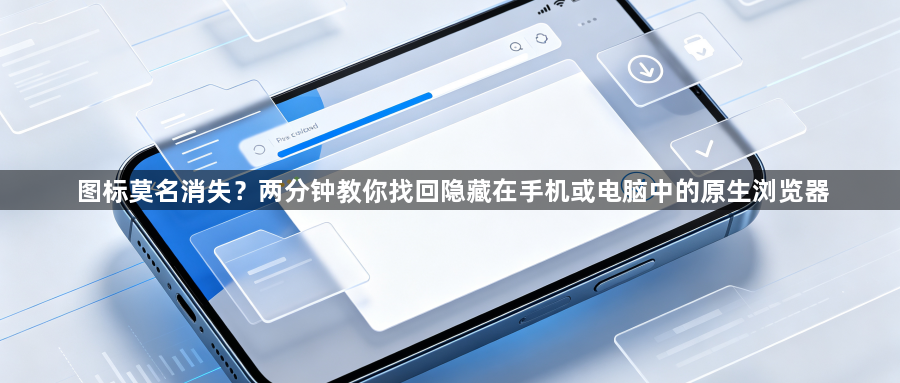 图标莫名消失?两分钟教你找回隐藏在手机或电脑中的原生浏览器1