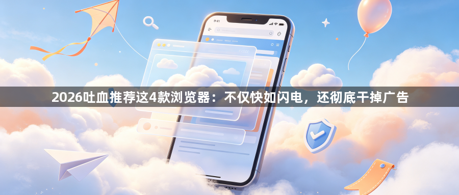 2026吐血推荐这4款浏览器：不仅快如闪电，还彻底干掉广告1